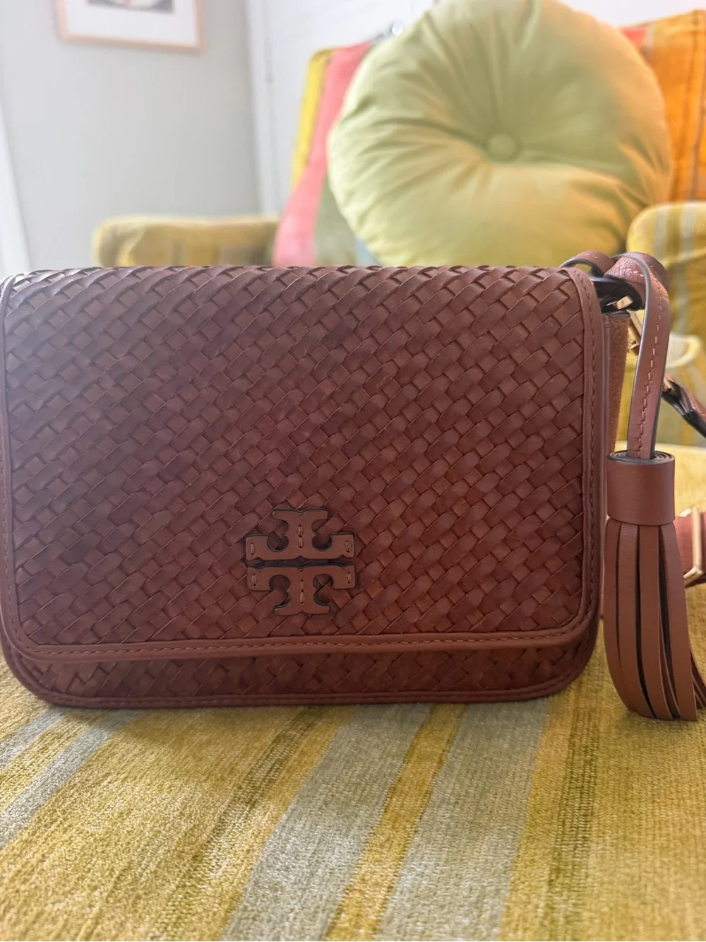 Summer Tory Burch Woven Leather Crossbody